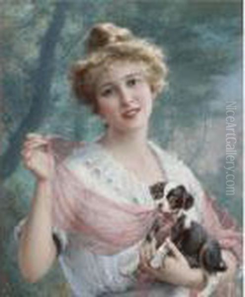 The Mischievous Puppy Oil Painting by Emile Vernon