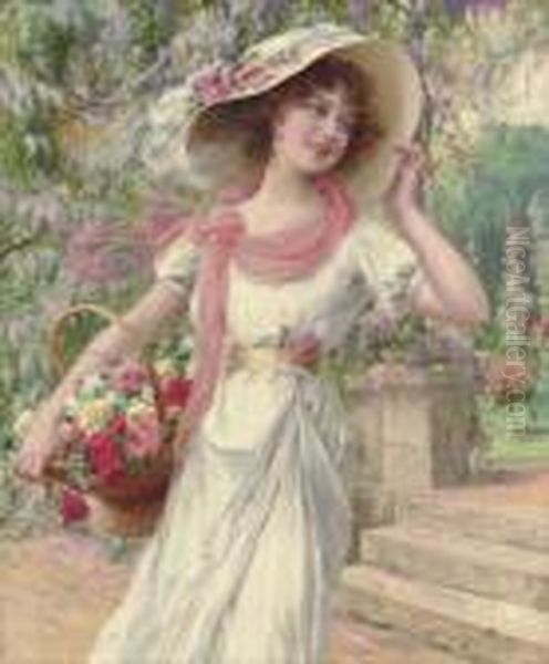 The Flower Garden Oil Painting by Emile Vernon