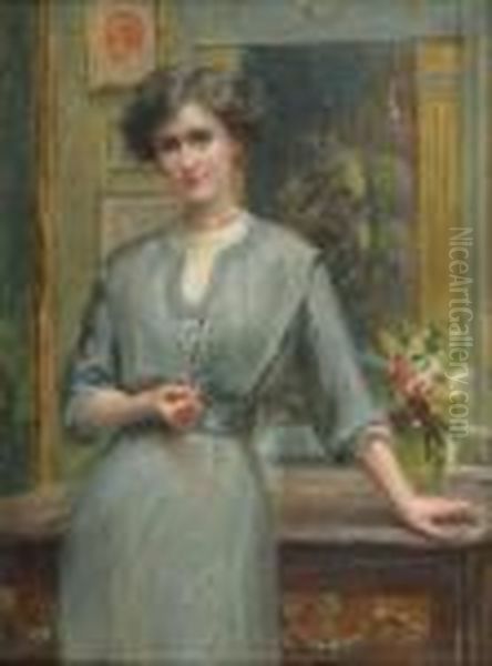 Portrait De Madelon Oil Painting by Emile Vernon