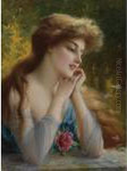 Butterflies Of Love Oil Painting by Emile Vernon