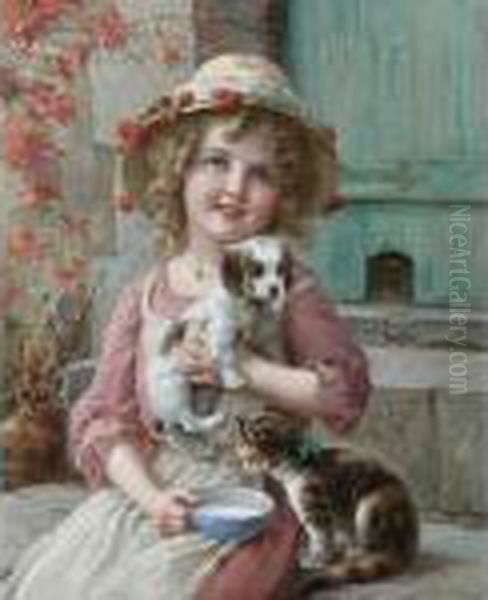 New Friends Oil Painting by Emile Vernon