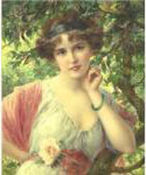 A Summer Rose Oil Painting by Emile Vernon