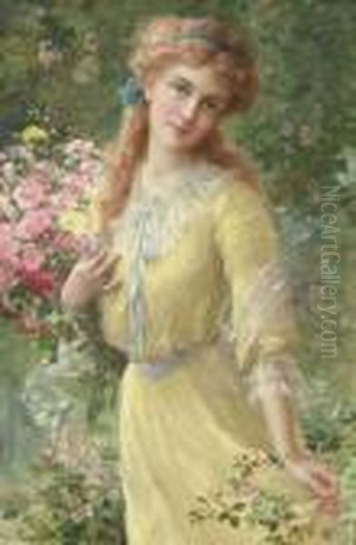 In The Garden Oil Painting by Emile Vernon