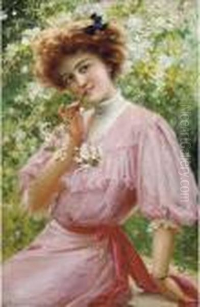 A Wistful Gaze Oil Painting by Emile Vernon