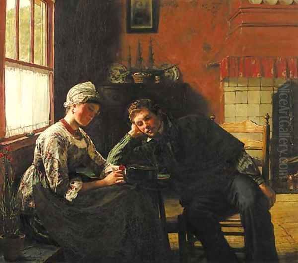 A token of love Oil Painting by Ferdinand Fagerlin