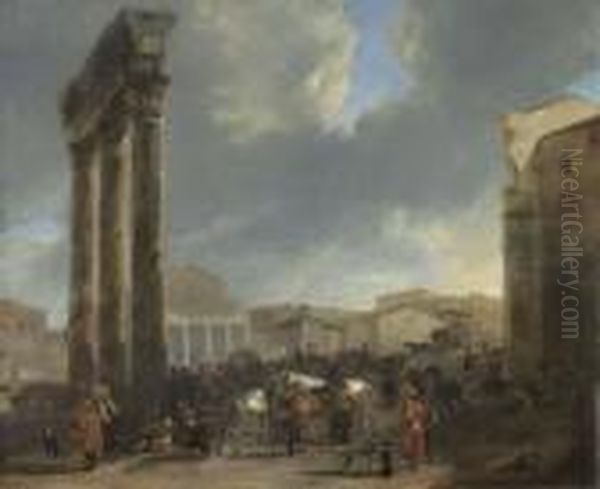 The Campo Vaccino, Rome Oil Painting by Hendrick Verschuring