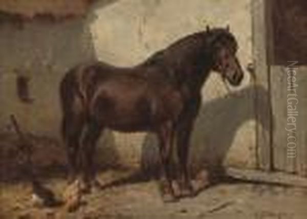 A Favourite Pony Oil Painting by Wouterus Verschuur