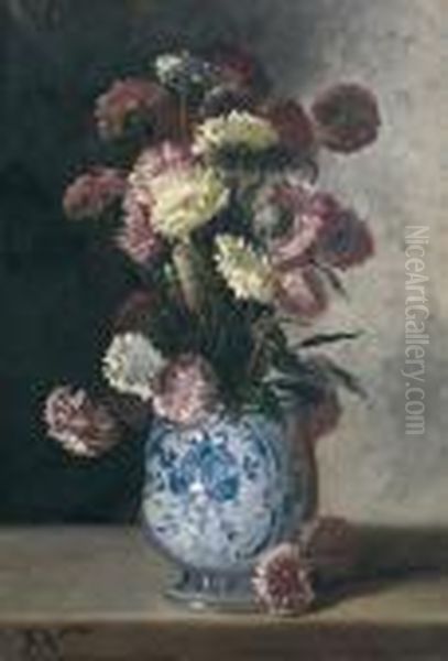 Bouquet De Fleurs Oil Painting by Floris Verster