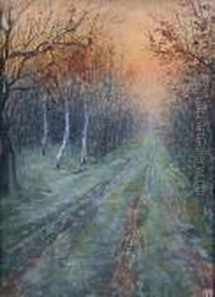 L?allee En Foret Oil Painting by Floris Verster