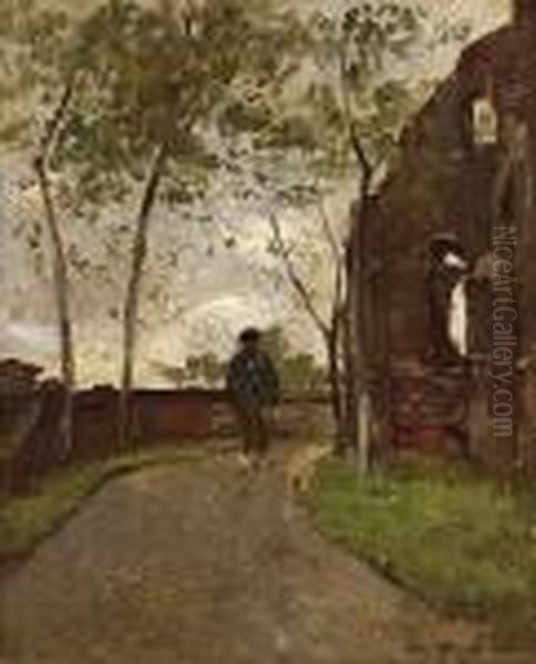 Laantje Bij Bergen Oil Painting by Floris Verster