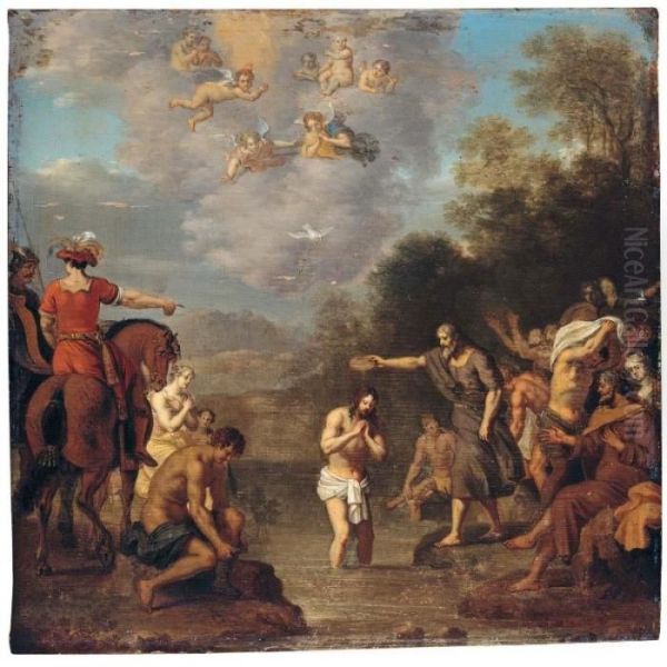 The Baptism Of Christ Oil Painting by Daniel Vertangen