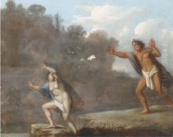 Apollo And Daphne Oil Painting by Daniel Vertangen