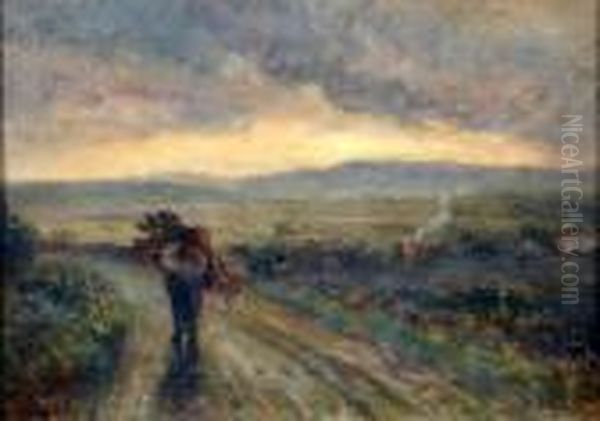 Ritorno Dai Campi Oil Painting by Achille Vertunni