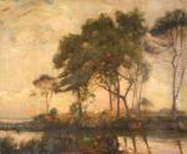 Landscape Oil Painting by Achille Vertunni