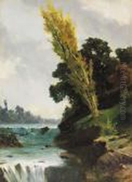 Lungo Il Fiume Oil Painting by Achille Vertunni