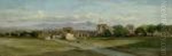 Campagnalandschaft Mit Blick Auf Den Aquedotto Di Claudio by Achille Vertunni