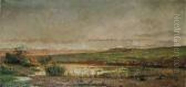 Landschaft In Den Maremmen Oil Painting by Achille Vertunni