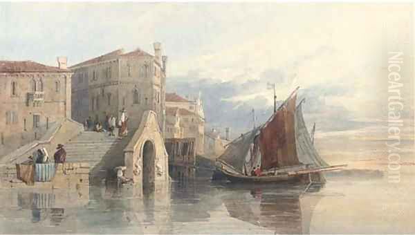 The Arsenal at Venice Oil Painting by George Arthur Fripp