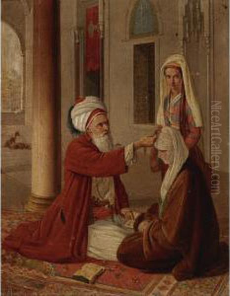 Visiting The Imam Oil Painting by Frans Vervloet