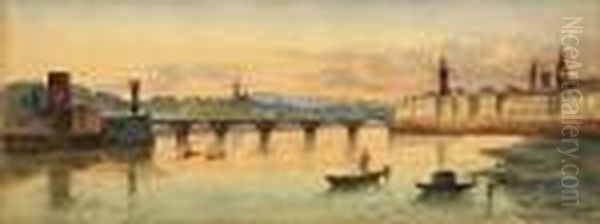 Tramonto Sull'arno Oil Painting by Frans Vervloet