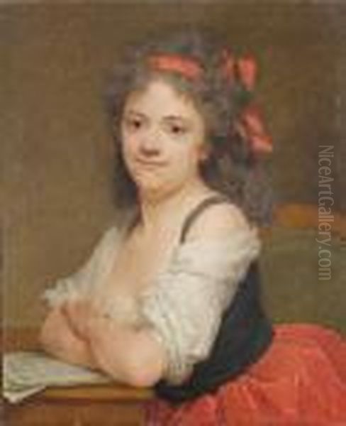 Portrait Of A Lady Seated Oil Painting by Antoine Vestier