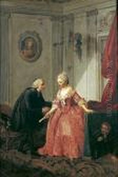 La Declaration De Tartuffe Oil Painting by Antoine Vestier