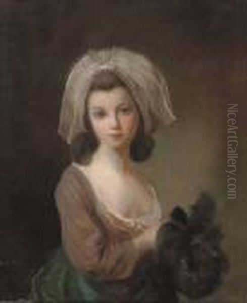 Portrait Of A Young Lady Oil Painting by Antoine Vestier