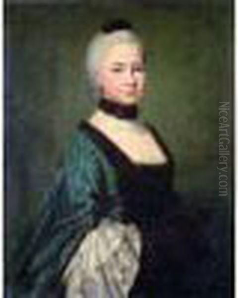 Portrait De Mademoiselle Marie-francoise De Levy Oil Painting by Antoine Vestier