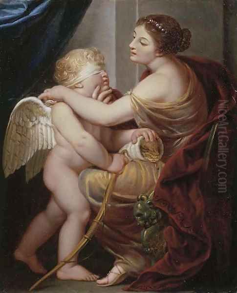 La Richesse aveugle l'Amour Oil Painting by Pierre Joseph Celestin Francois