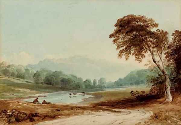 On the Wye Oil Painting by Anthony Vandyke Copley Fielding