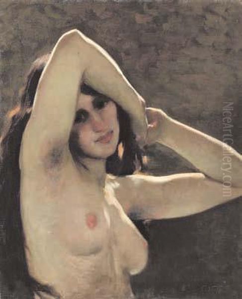 Nudo Femminile Oil Painting by Cesare Viazzi