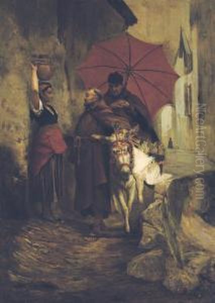 Le Retour De La Dime Oil Painting by Jehan Georges Vibert