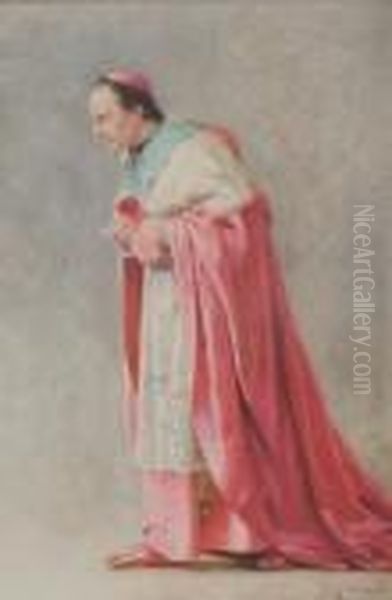 The Cardinal Oil Painting by Jehan Georges Vibert