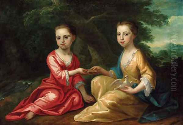 Portrait of two children Oil Painting by Thomas Frye