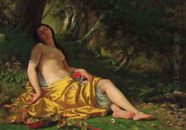 The sleeping beauty Oil Painting by Alfred-Charles Foulongne