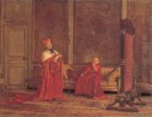 Mutual Admiration Oil Painting by Jehan Georges Vibert