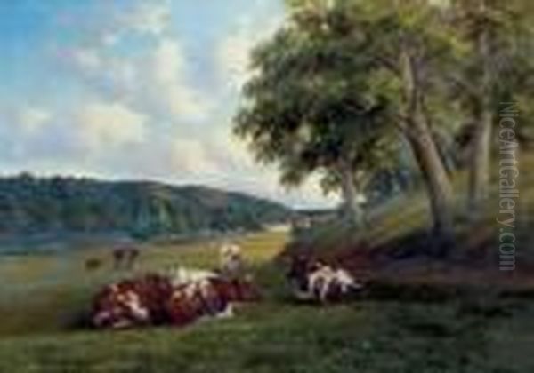 A Devonshire Pastoral Oil Painting by Henry Harold Vickers