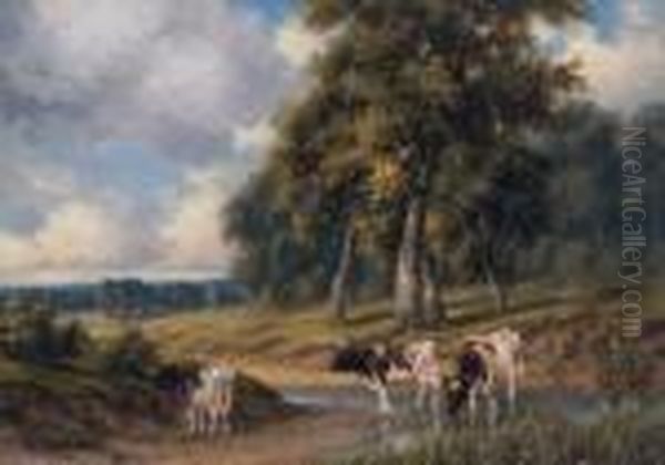 At Sutton, Staffordshire, England. Oil Painting by Henry Harold Vickers