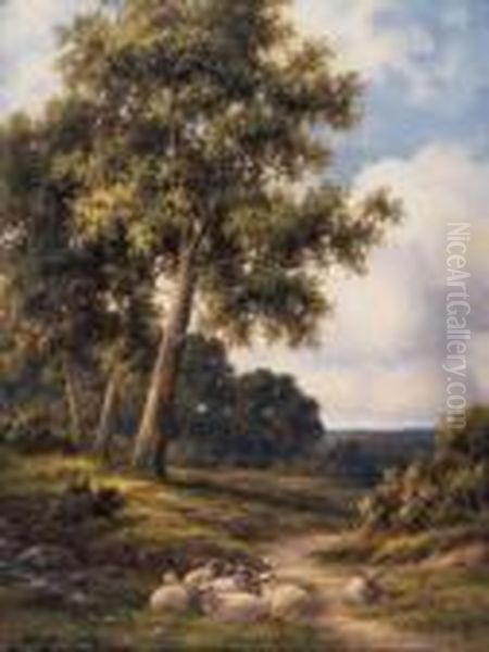 At Arden, Warwickshire, England. Oil Painting by Henry Harold Vickers