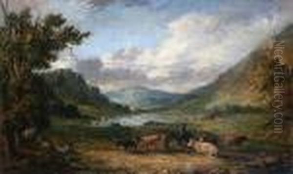 View In North Wales Oil Painting by Alfred Vickers