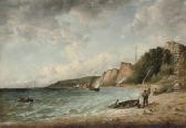 Sandown, Isle Of Wight Oil Painting by Alfred Vickers