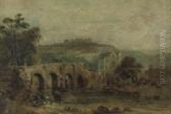 Bridge At Stirling Oil Painting by Alfred Vickers