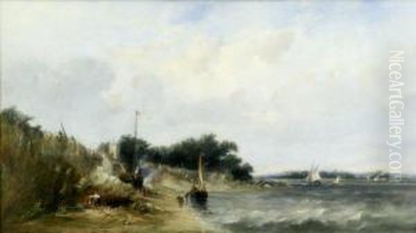 A View At The Isle Of Wight Oil Painting by Alfred Vickers