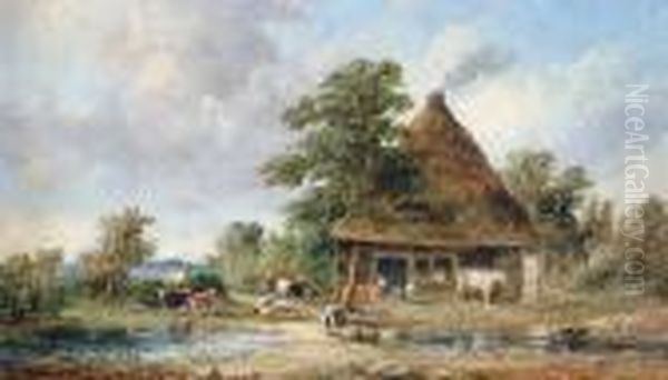 The Village Smithy Oil Painting by Alfred Vickers