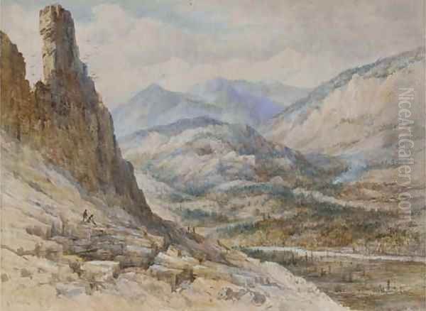 Big Horn Mountain, Wyoming Oil Painting by Washington F. Friend