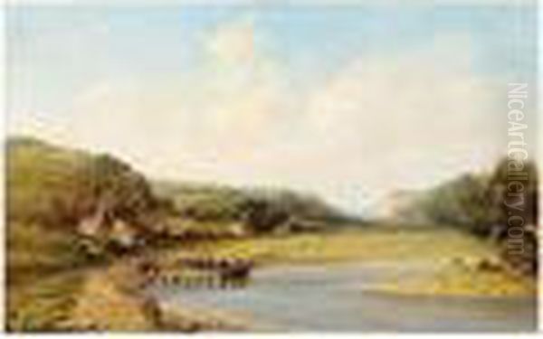 On The Conway Oil Painting by Alfred Vickers