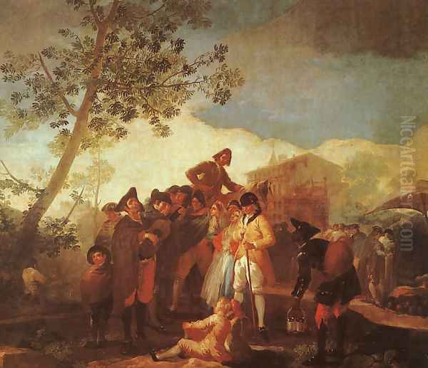 Blind Man Playing The Guitar Oil Painting by Francisco De Goya y Lucientes