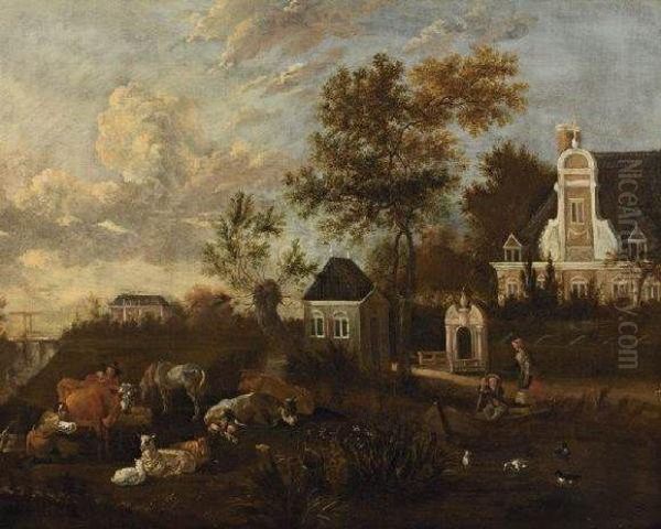 L'heure De La Traite Oil Painting by Jan Victors