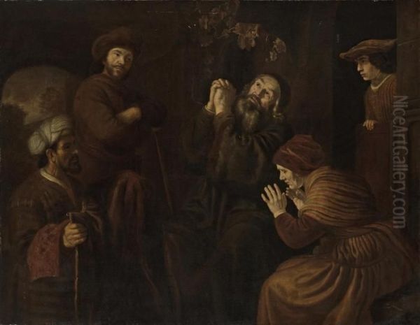 Jacob Being Shown Joseph's Robe Oil Painting by Jan Victors