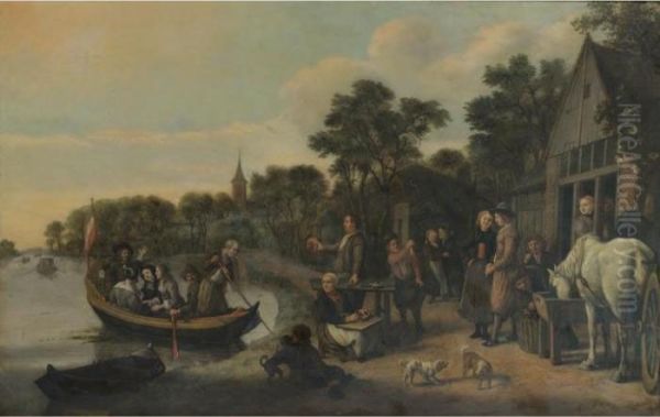 Town Folk Coming To The Country Oil Painting by Jan Victors